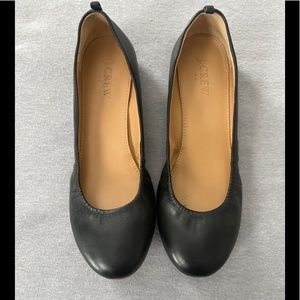 J.Crew sz 6 Light Black slip on leather ballet flats